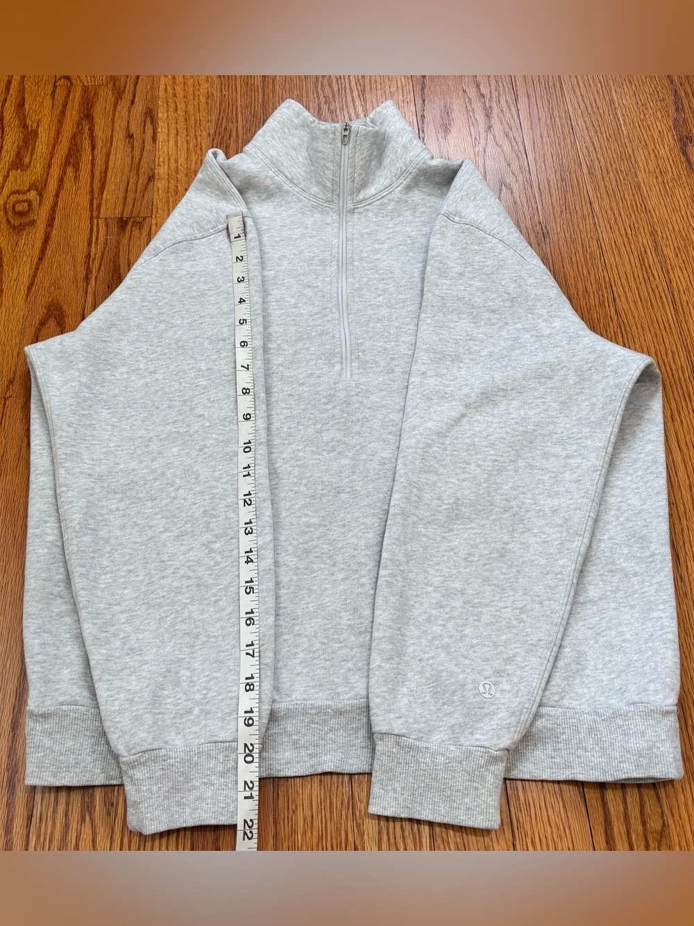 Lululemon steady state half zip mock collar oversize gray crop fleece sweatshirt - Picture 11 of 15